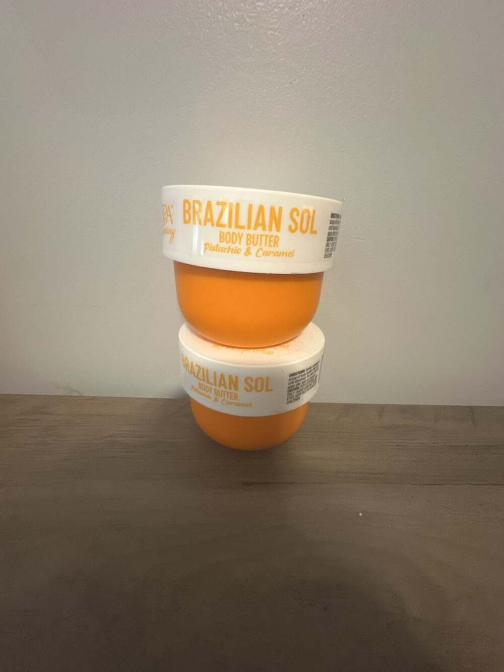 Set of 2 Spa Luxury Brazilian Sol Body Butter Pistachio & Caramel 6 oz